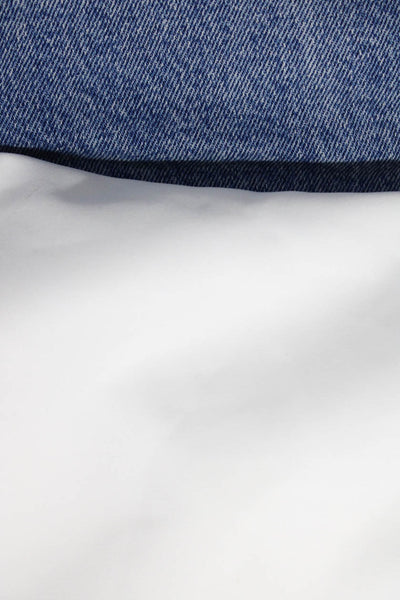 Zara Womens Cotton Stonewashed Jeans Cut Out Dress Blue White Size 6 S Lot 2