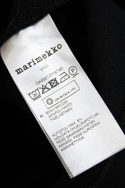Marimekko Womens Knit Dolman Sleeve Crew Neck Blouse Top Black Size M