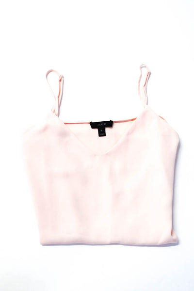 J Crew Womens Sheer Camisole Button Up Shirt Tops Pink White Size 0 Lot 2