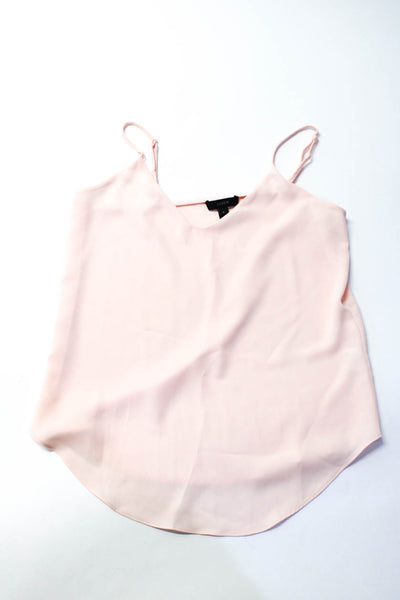 J Crew Womens Sheer Camisole Button Up Shirt Tops Pink White Size 0 Lot 2