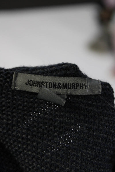 Johnston & Murphy Men's Crewneck Long Sleeves Knit Sweater Navy Blue Size XL