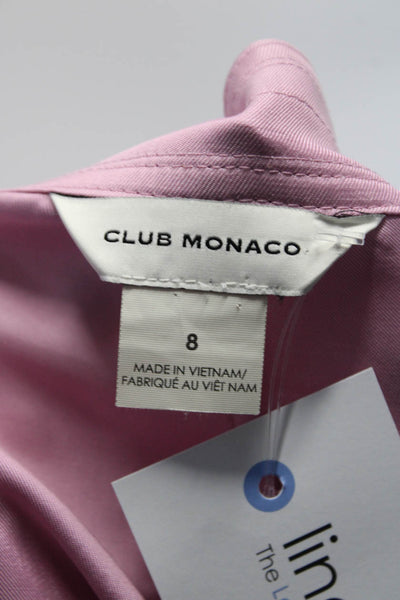 Club Monaco Womens Pleated Side Slit Tied Waist Long Wrap Skirt Pink Size 8