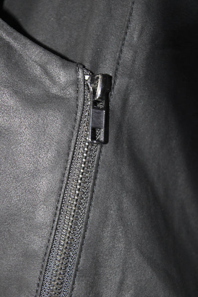 BB Dakota Women's Long Sleeve Leather Biker Collar Jacket Black Size L