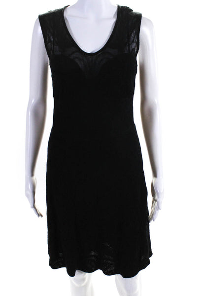 Missoni Women's V-Neck Sleeveless Sheer A-Line Dress Black Size 42