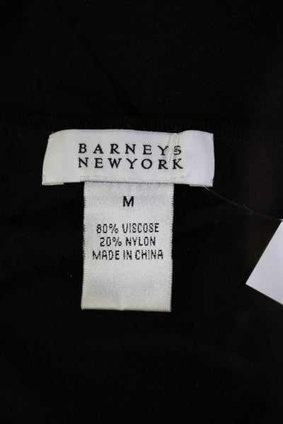 Barneys New York Womens Round Neck Short Sleeves Bodycon Mini Dress Black Size M