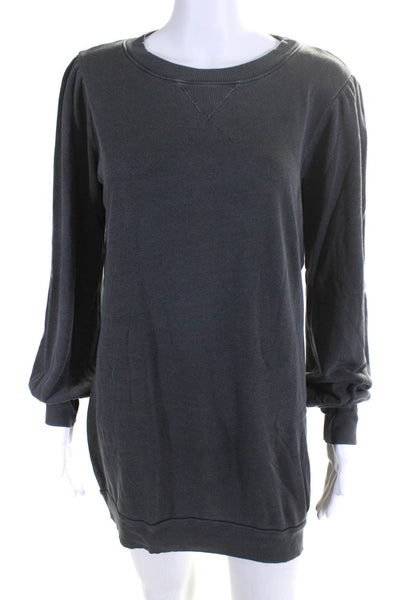 LA Made Womens Long Sleeve Sweater Dress Gray Cotton Size Small