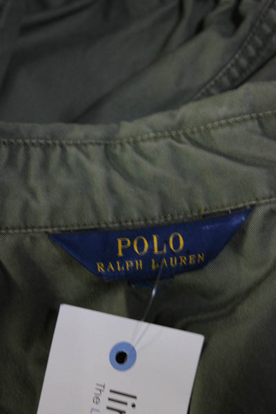 Polo Ralph Lauren Womens Collared Anorak Drawstring Jacket Olive Green Size XS