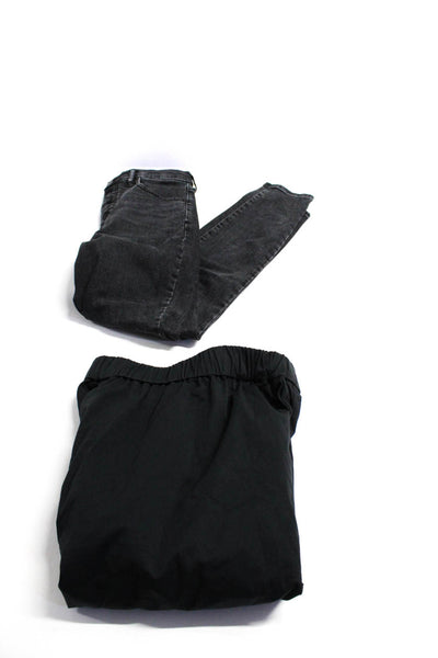 Everlane Womens Elastic Waist Knee Length Skirt Jeans Black Gray Size 8 28 Lot 2