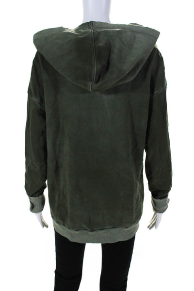 Tyler Jacobs Feel The Piece Women's Lace Up Pullover Hoodie Green Size M