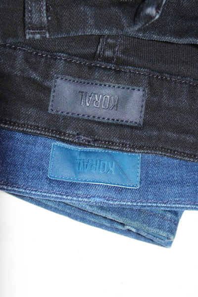 Koral Womens Low Rise Denim Medium Wash Skinny Jeans Blue Black Size 27 Lot 2