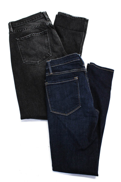 Frame Denim Womens Low Rise Dark Wash Skinny Jeans Blue Black Size 26 Lot 2