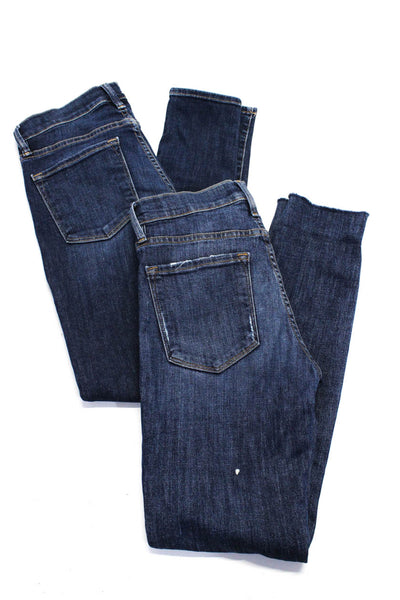 Frame Denim Womens Low Waisted Dark Wash Denim Skinny Jeans Blue Size 26 Lot 2