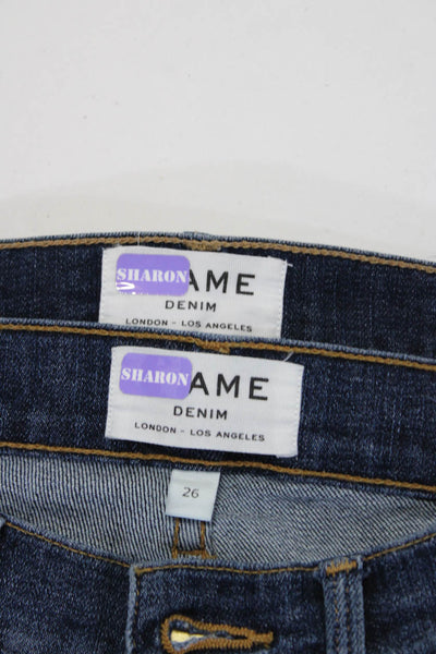 Frame Denim Womens Low Waisted Dark Wash Denim Skinny Jeans Blue Size 26 Lot 2