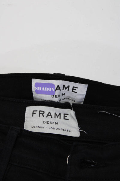Frame Denim Womens Low Rise Non Distresssed Skinny Jeans Black Size 26 Lot 2