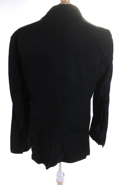 Our Legacy Mens Woven Notched Collar Two Button Blazer Jacket Black Size 50