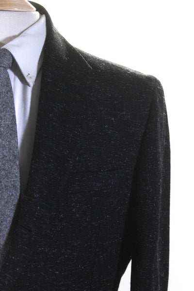 Our Legacy Mens Wool Heathered Notched Collar Blazer Jacket Navy Blue Size 50/L