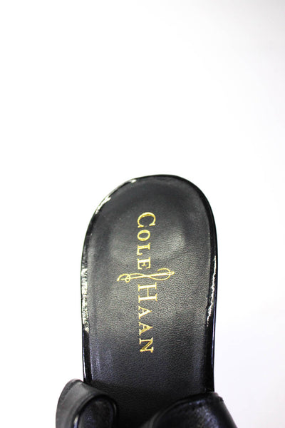 Cole Haan Womens Leather Crisscross Strap Open Toe Slingback Heels Black Size 8B