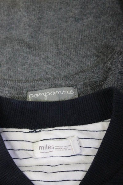 Pompomme 3Pommes Miles Boys Gray Blue Long Sleeve Sweater Top Size 7 lot 3