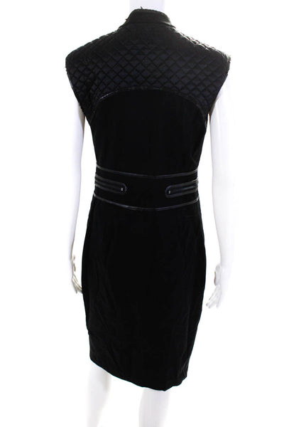Magaschoni Collection Womens Round Neck Sleeveless A-Line Midi Dress Black Size