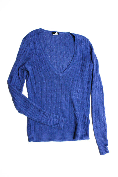 Joie J Crew Womens Silk Shirt Cable Sweater Shorts Blue 6 Small Medium Lot 3