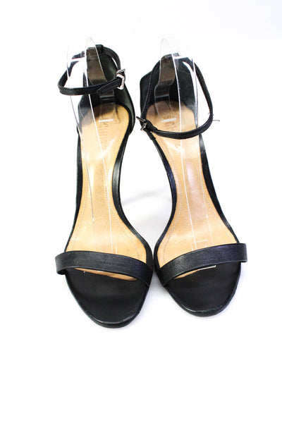 Schutz Womens Stiletto Ankle Strap Sandals Black Soft Leather Size 9.5