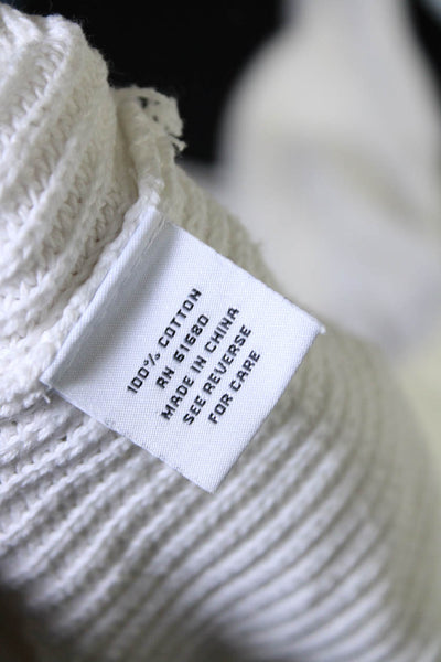 525 America Womens Pullover Crew Neck Sweatshirt White Cotton Size Extra Small
