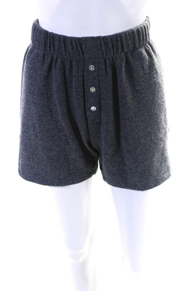 Donni Womens Button Up Casual Shorts Gray Size Medium
