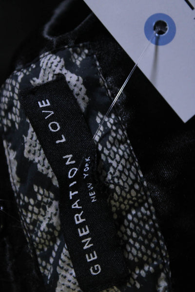Generation Love Womens Snakeskin Print Bomber Jacket Coat Gray Black Size Medium
