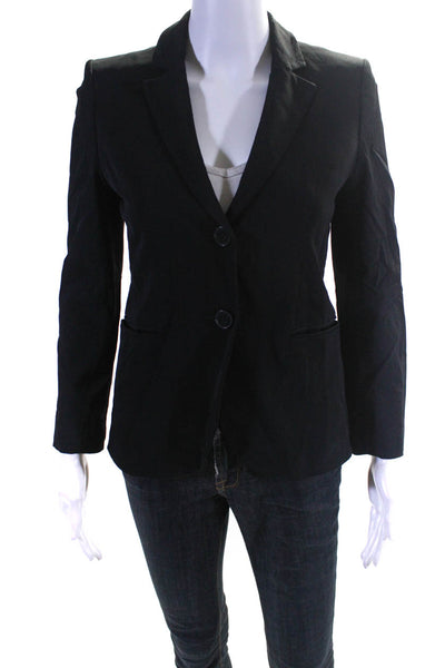 Theory Womens Notched Collar Two Button Blazer Jacket Black Size 0