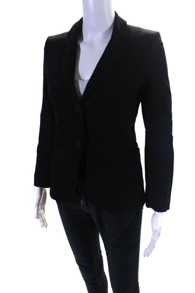 Theory Womens Notched Collar Two Button Blazer Jacket Black Size 0
