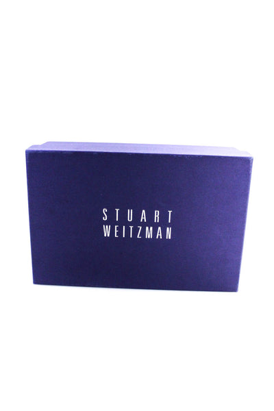 Stuart Weitzman Women's Patent Leather Criss Cross Peep Toe Heels Black Size 9