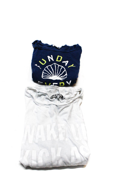Sundry Pam &Gela Women's Short Sleeve Graphic Print T-Shirt Blue Size 1 S, Lot 2