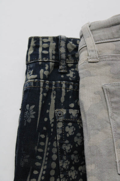 Hudson Free People Womens High Rise Camo Floral Skinny Jeans Gray 28 29 Lot 2