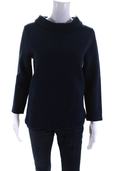 Hobbs London Womens Turtleneck Sweater Navy Blue Cotton Size 8