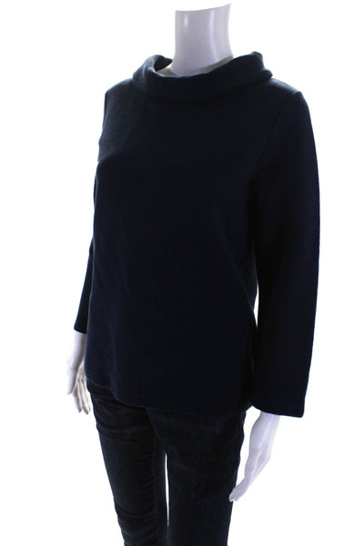 Hobbs London Womens Turtleneck Sweater Navy Blue Cotton Size 8