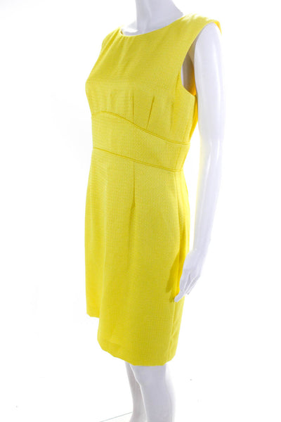 Tahari Women's Round Neck Sleeveless A-Line Midi Dress Yellow Size 6