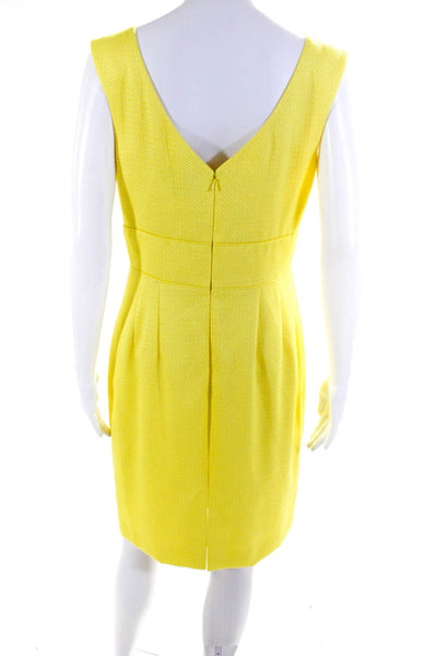 Tahari Women's Round Neck Sleeveless A-Line Midi Dress Yellow Size 6