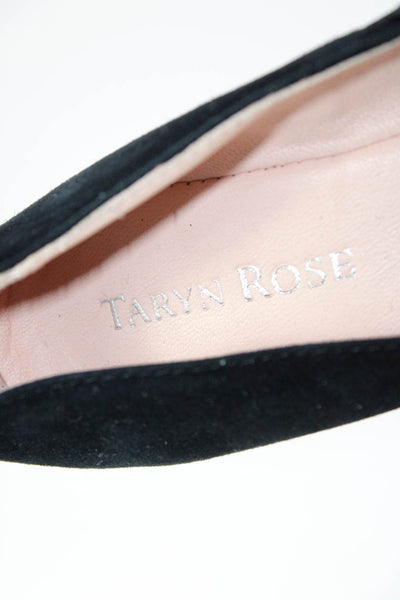Taryn Rose Womens Suede Strappy Mid-Heel Wedges Shoes Black Size 6.5US 36.5EU