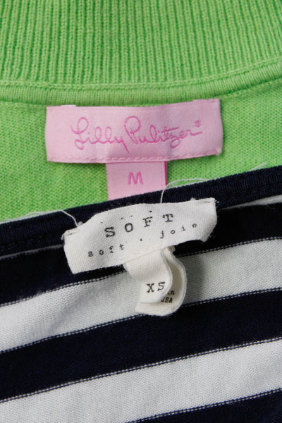 Soft Joie Lilly Pulitzer Womens Striped Shirt Cardigan Sweater Blue XS M Lot 2