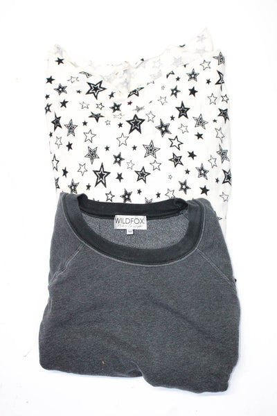 Minnie Rose Wildfox Womens Star Print Pullover Sweatshirt White Size L M Lot 2