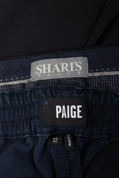 Paige Shari's Place Womens Drawstring Relaxed Fit Pants Navy Size 32 50 Lot 2