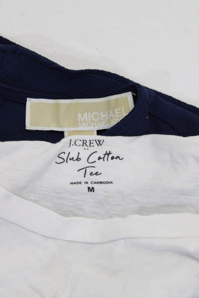 J Crew Michael Michael Kors Womens Cold Shoulder Tops White Size M L Lot 2