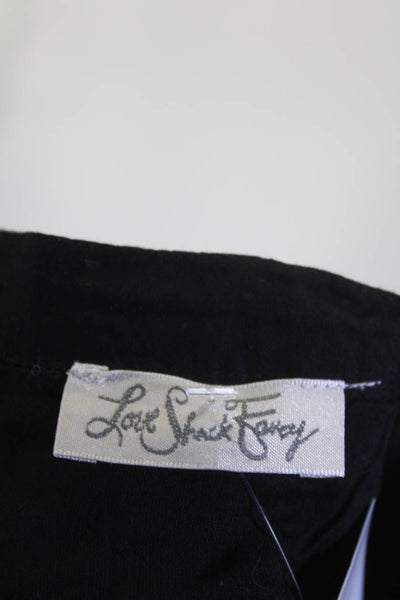 Love Shack Fancy Womens Cotton Pleated Smocked Zip Up Mini Skirt Black Size 3