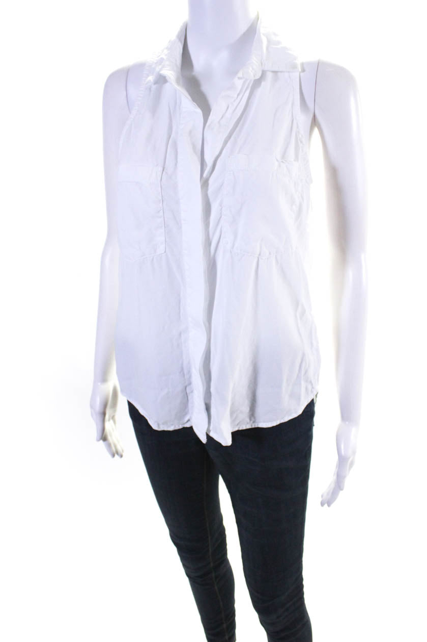 Bella Dahl Womens Button Down Tank Top White Size Extra Small