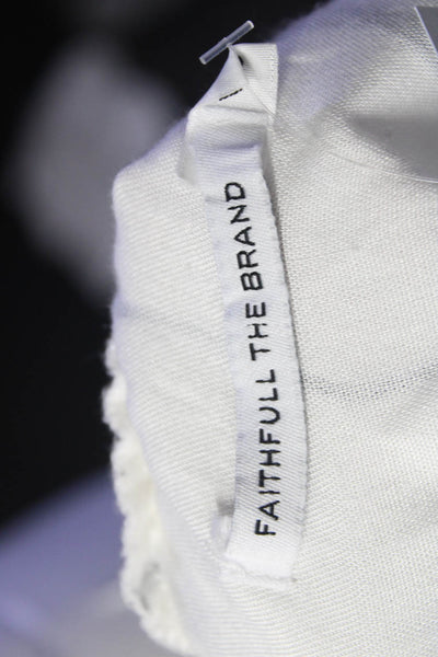 Faithfull The Brand Womens Striped Halter Neck Jumpsuit White Black Size 8
