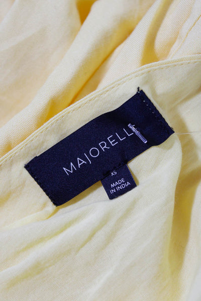 Majorelle Women's V-Neck Sleeveless Empire Waist Midi Dress Yellow Size XS