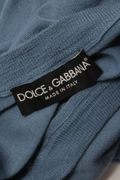 Dolce & Gabbana Men's Long Sleeve Casual Pullover Sweater Blue Size 56