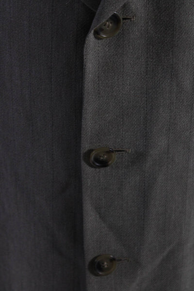 Ermenegildo Zegna Mens Three Button Pinstripe Blazer Suit Jacket Taupe Size 58
