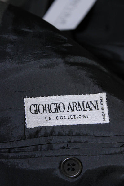 Giorgio Armani Le Collezioni Mens Pinstripe Three Button Blazer Green Size 44 R