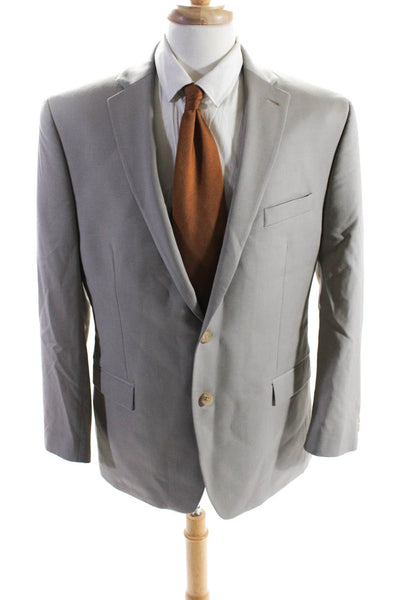 Lauren Ralph Lauren Mens Two Button Long Sleeved Blazer Jacket Gray Size 44 R